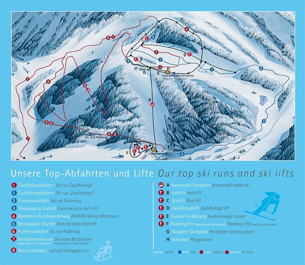 Pertisau ski map