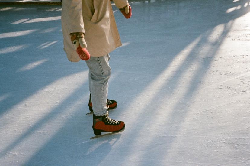 Ice skater on ice rink