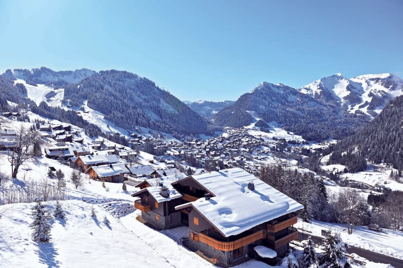 Chatel ski resort after snowfall