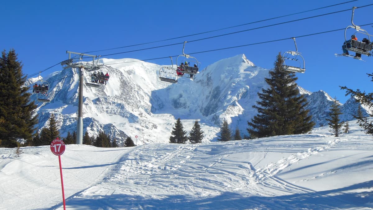 Piste with chairlift in the background