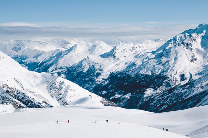 Skiiers on Swiss Alps