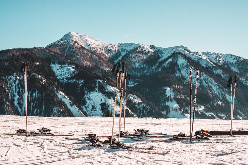 Disentis skis up a mountain