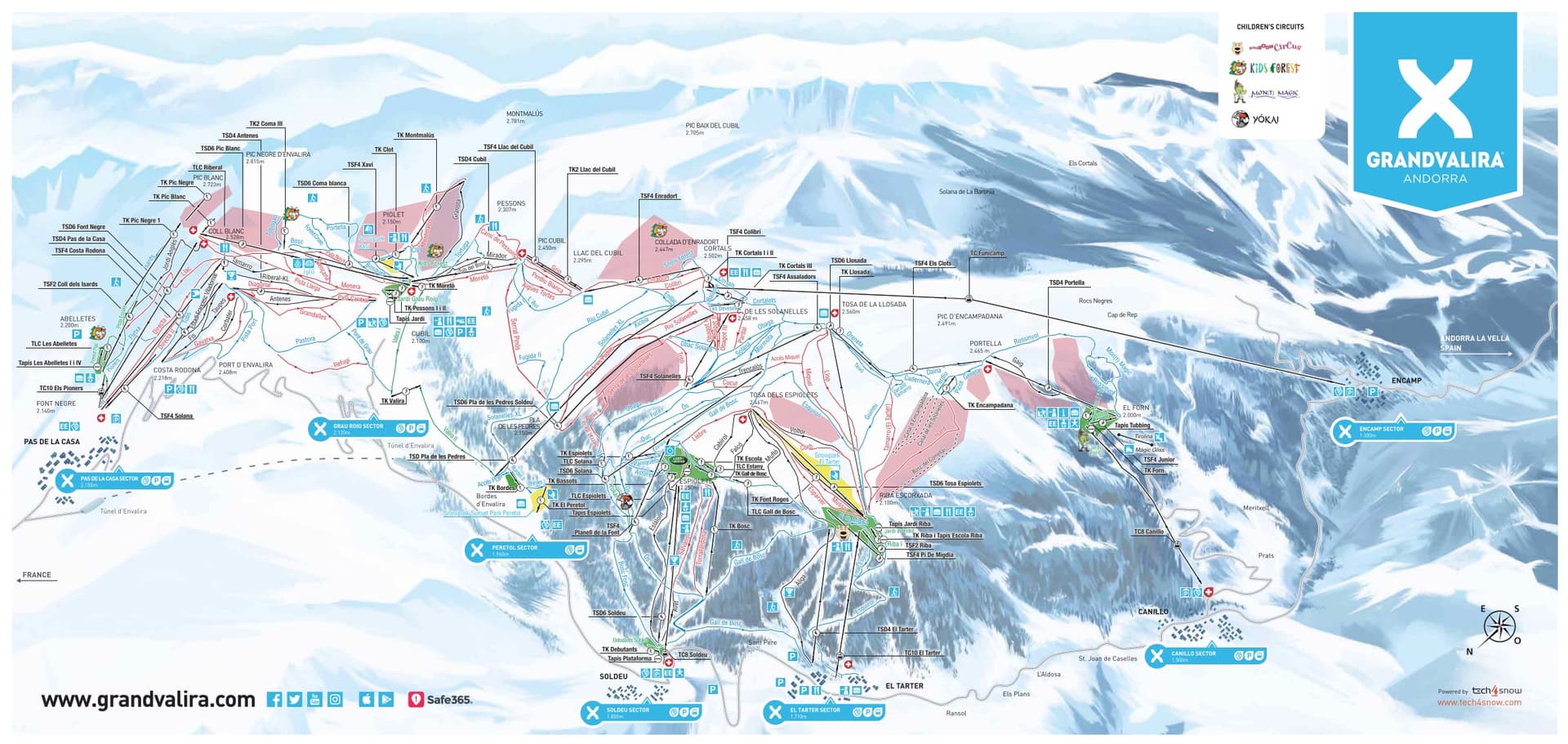 Andorra la Vella ski map