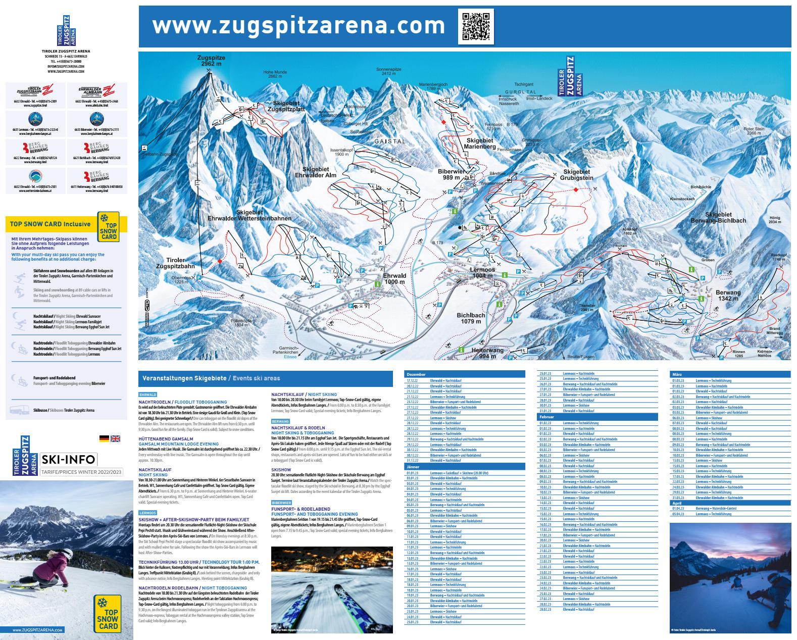 Biberwier ski map