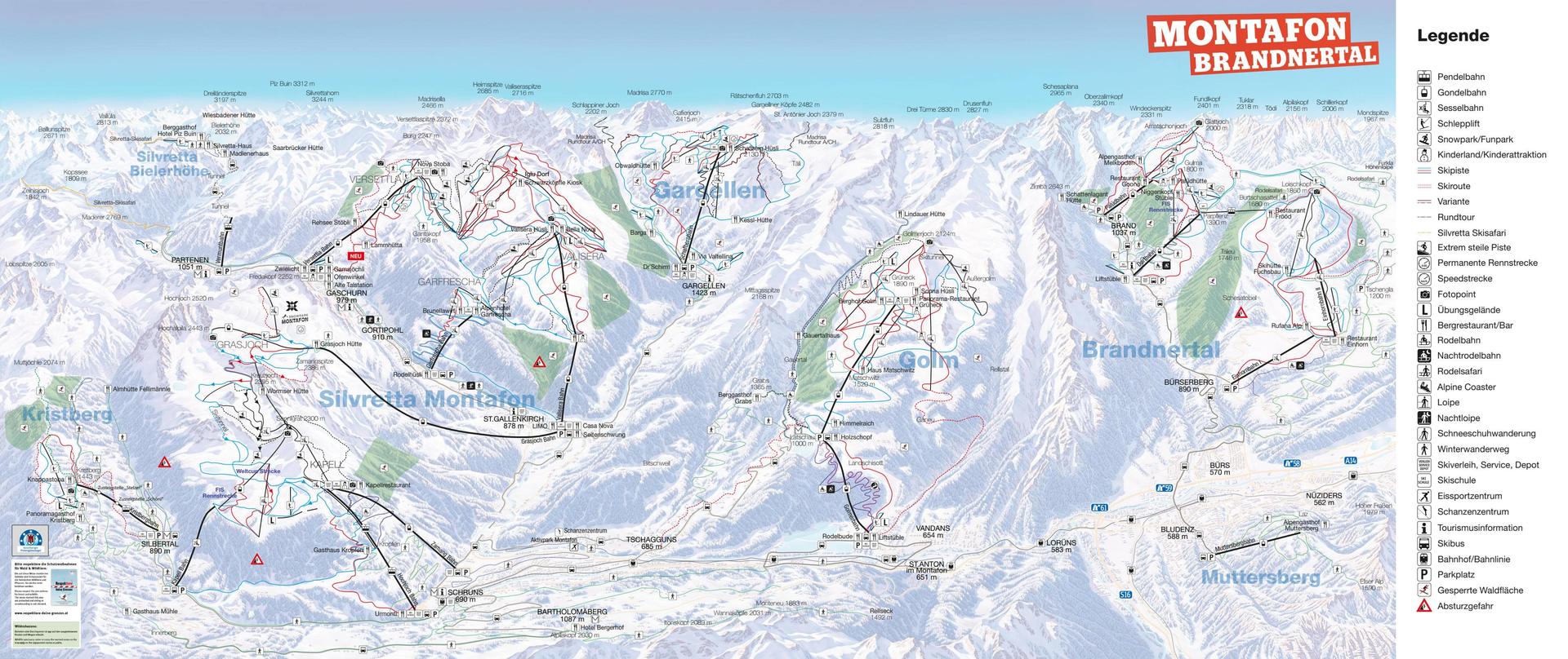 Brandnertal ski map