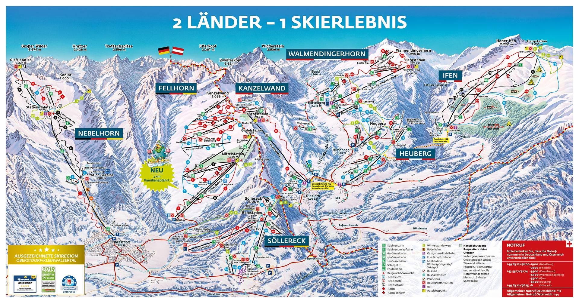 Kleinwalsertal ski map