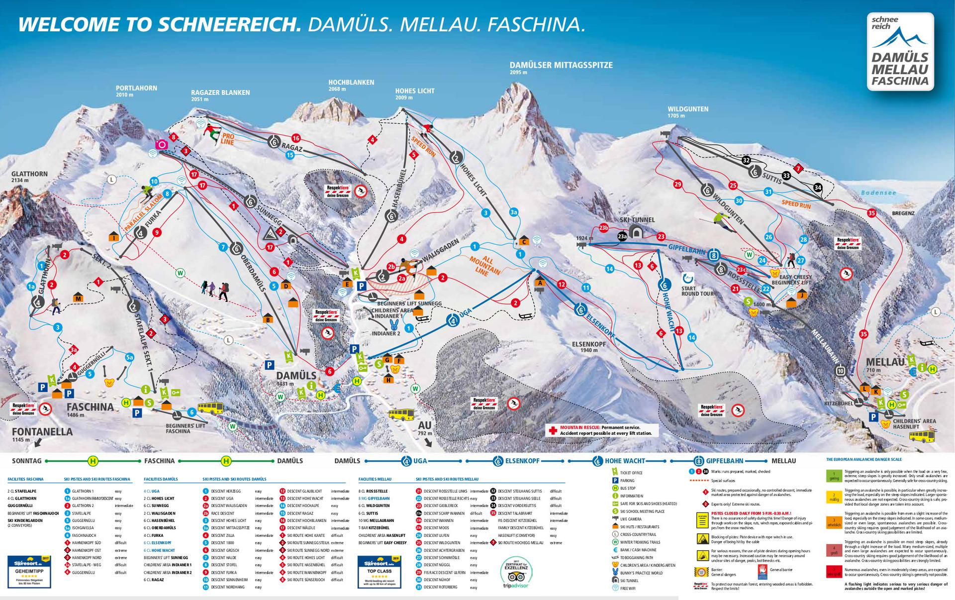 Mellau ski map