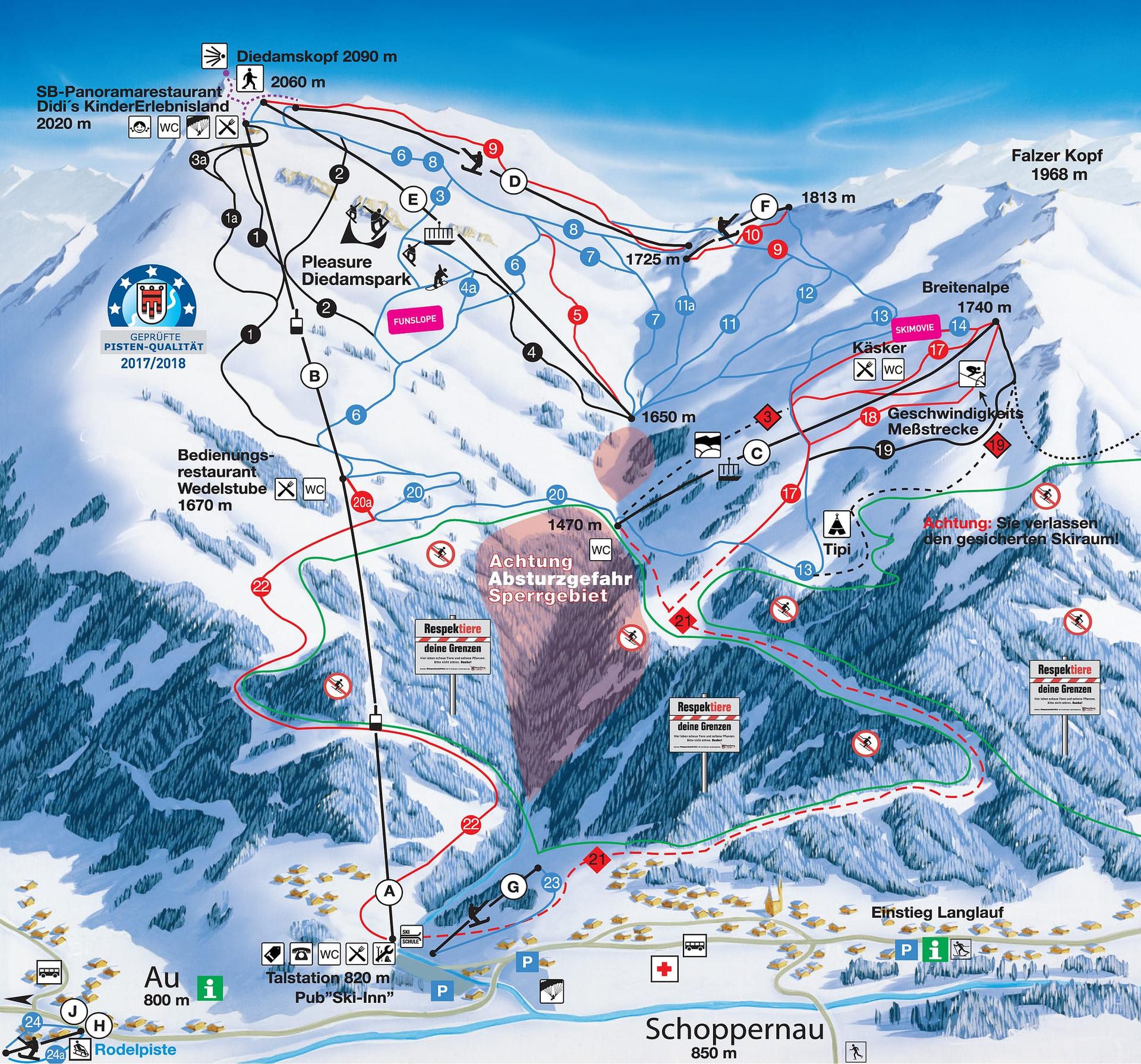 Schoppernau-Au ski map