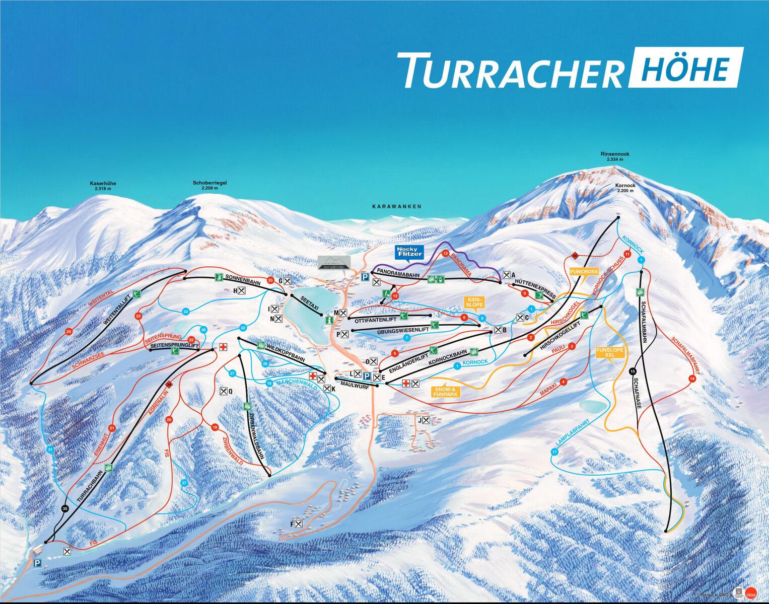 Turracher Höhe ski map