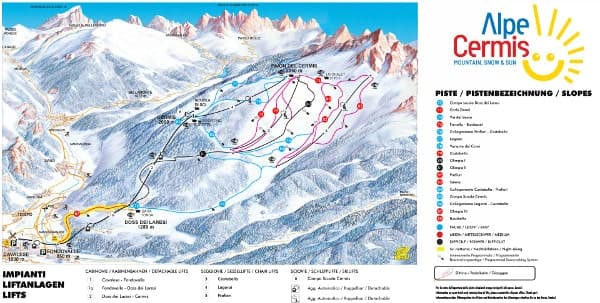 Cavalese ski map