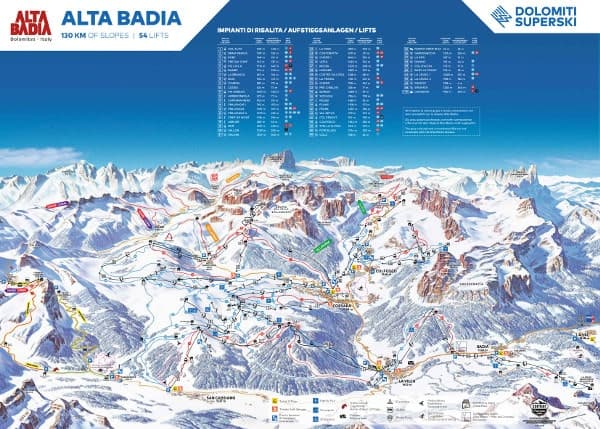 Colfosco ski map