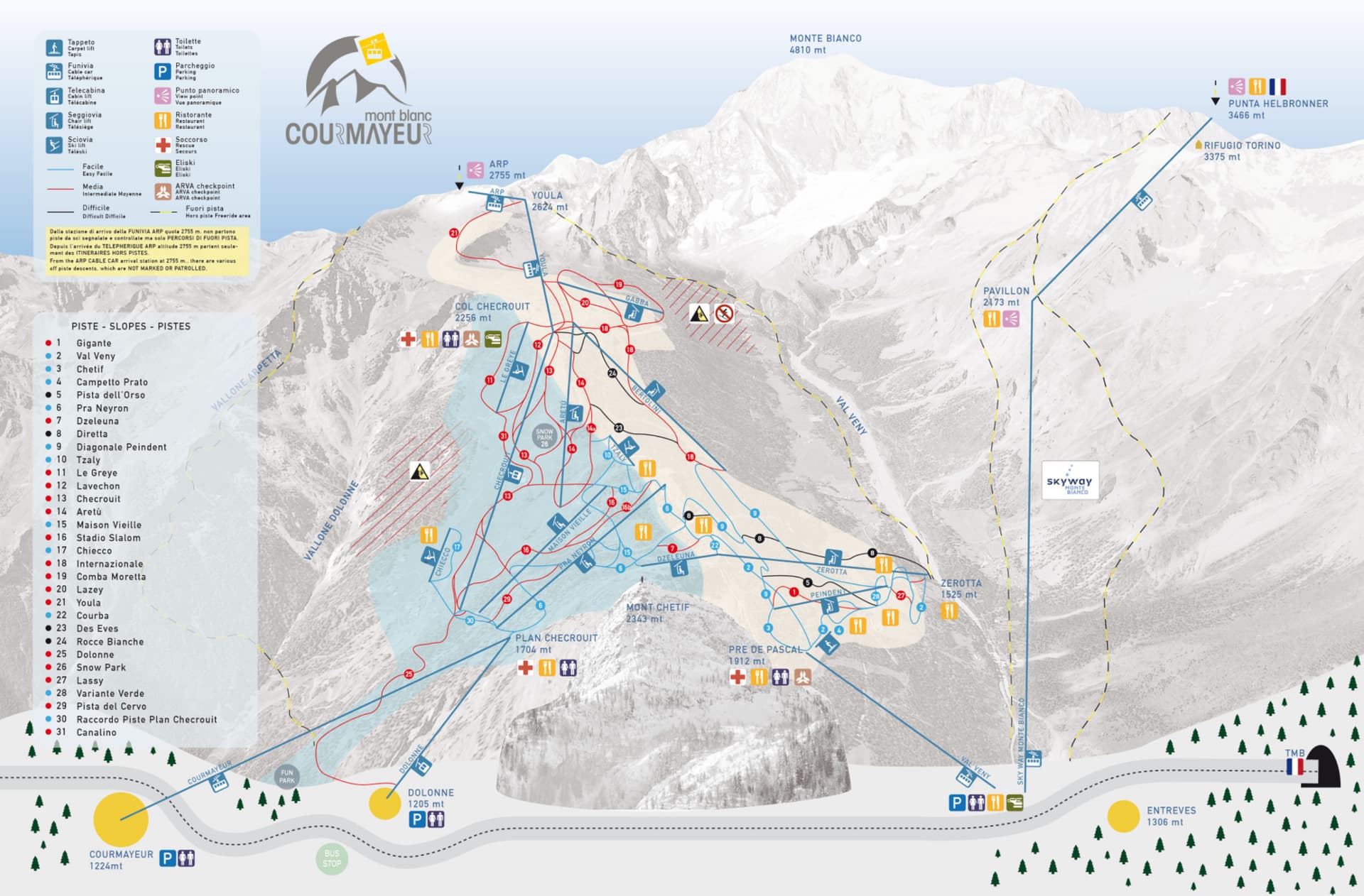 Pré-Saint-Didier ski map