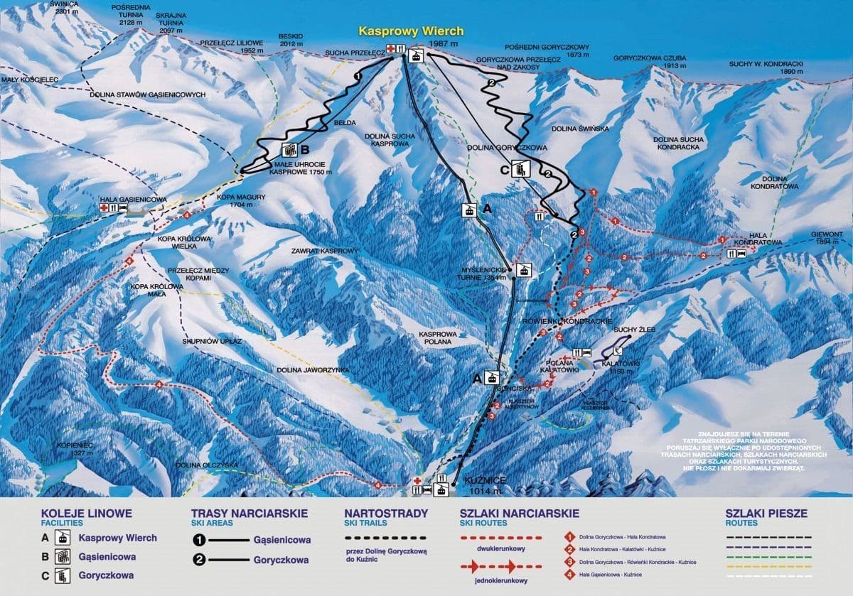 Zakopane ski map