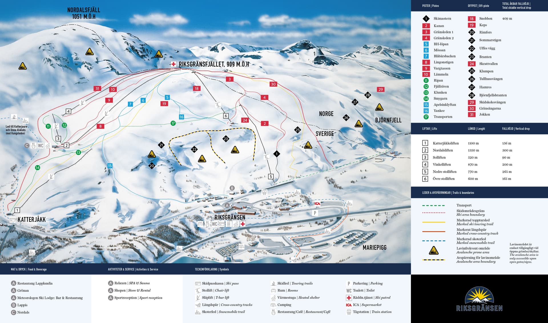 Riksgränsen ski map