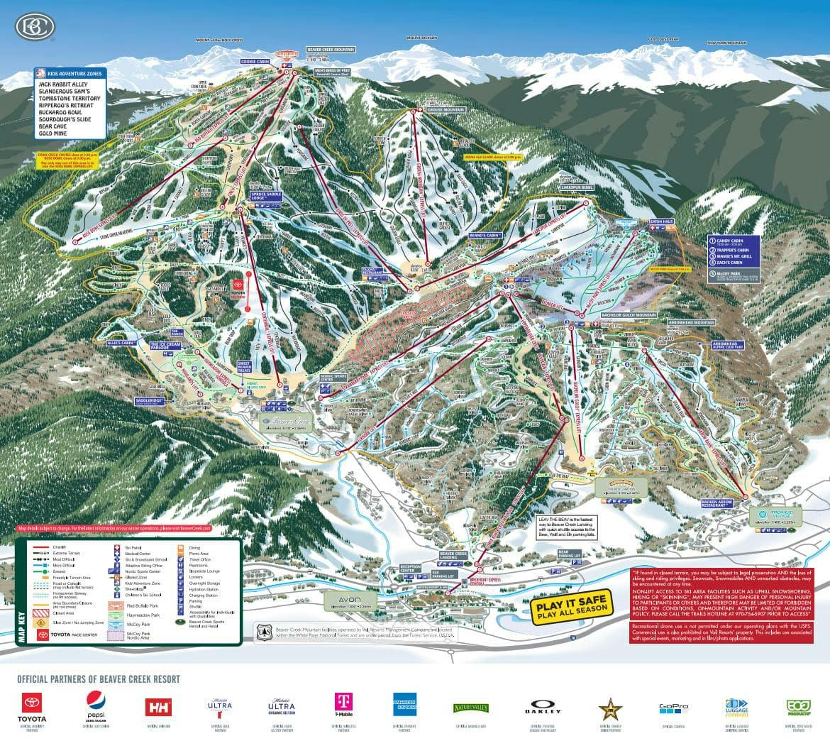 Beaver Creek ski map